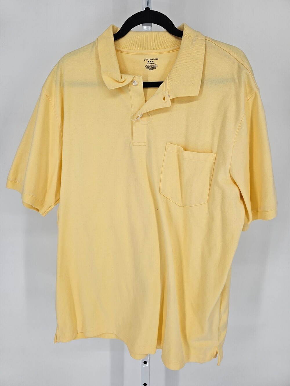 Covington Mens Sz XL Short Sleeve Golf Polo Shirt Light Yellow